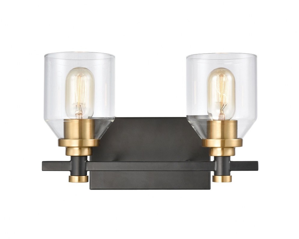Elk Cambria Light Vanity Transitional with Industrial Art inspirations  Matte Satin Finish Clear Glass