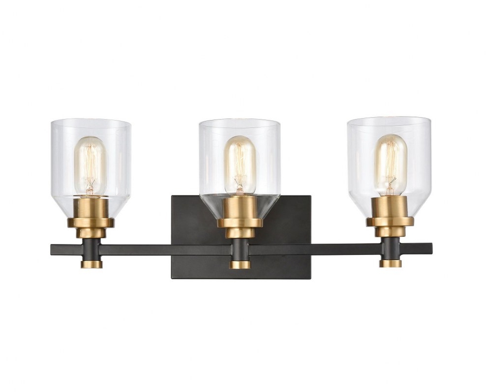 Elk Cambria Light Vanity Transitional with Industrial Art inspirations  Matte Satin Finish Clear Glass