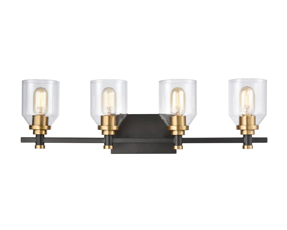 Elk Cambria Light Vanity Transitional with Industrial Art inspirations  Matte Satin Finish Clear Glass