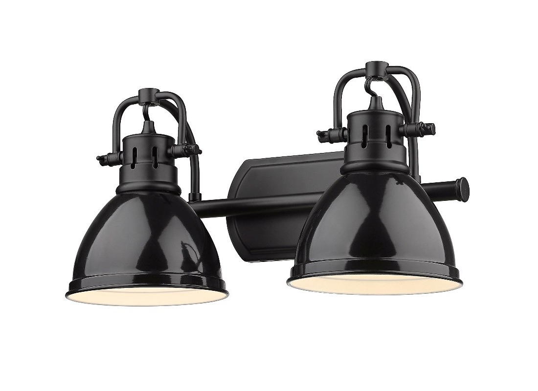 Golden BLK Duncan Light Vanity Metal and Inspirations Black Aged Finish