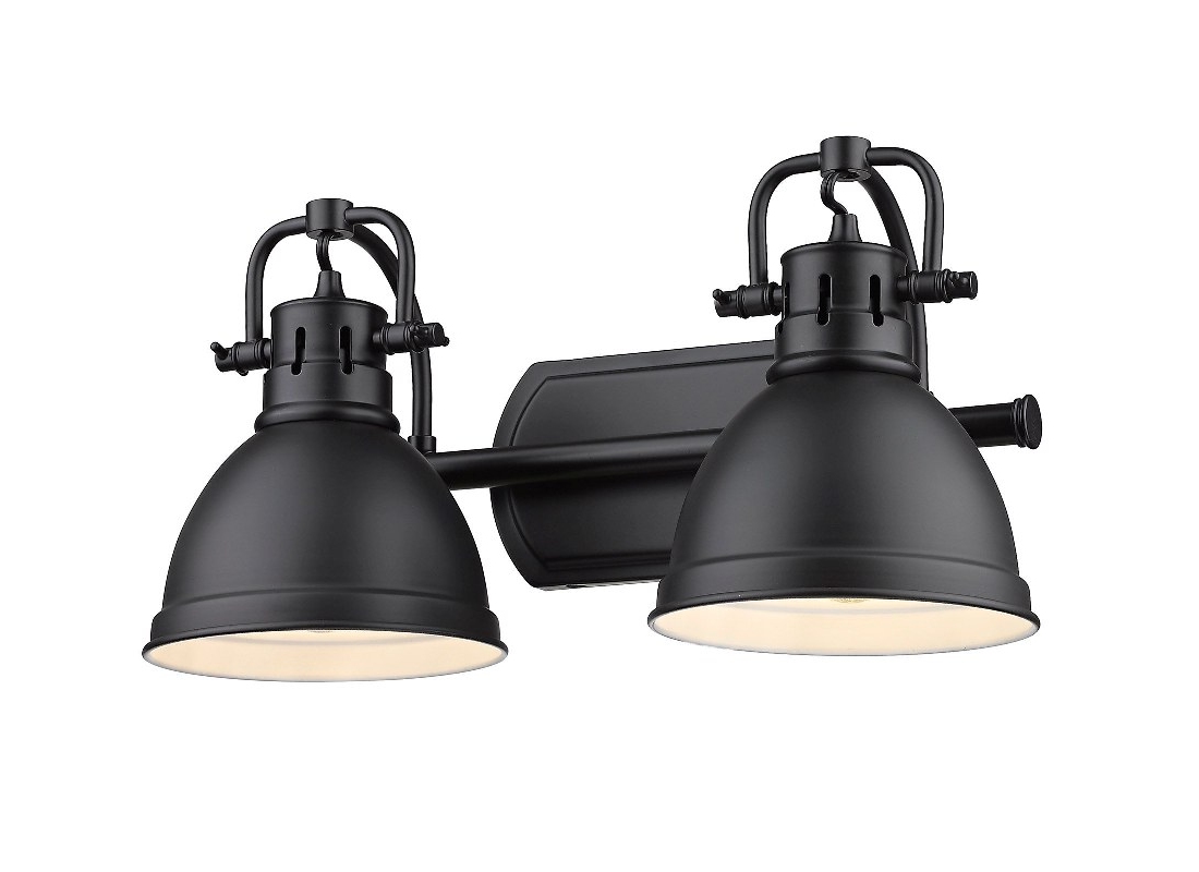 Golden BLK Duncan Light Vanity Metal and Inspirations  Black Brass Finish