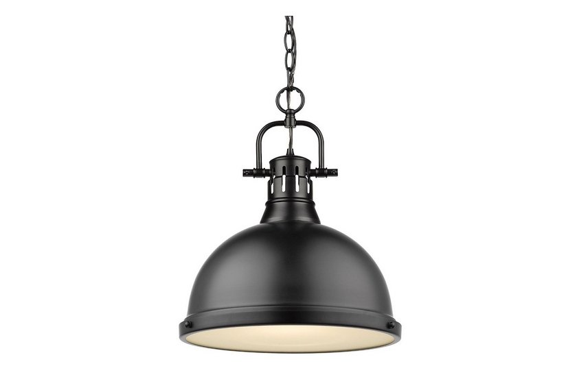 Golden BLK Duncan Pendant Classic 16.88 high 14 wide Black Black Brass Finish