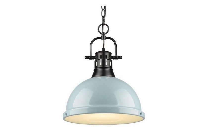 Golden BLK Duncan Pendant Classic 16.88 high 14 wide Black Foam Brass Finish