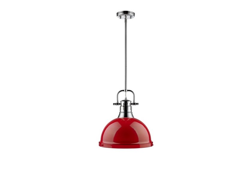 Golden CH Duncan Pendant Classic 14.63 high 14 wide Red Brass Finish
