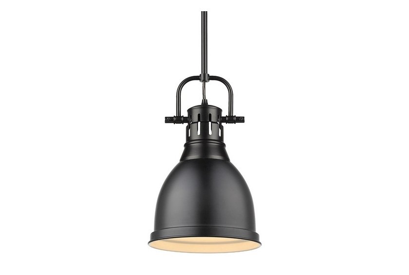 Golden BLK Duncan Pendant Rod Classic 14.25 high 8.88 wide Black Black Brass Finish