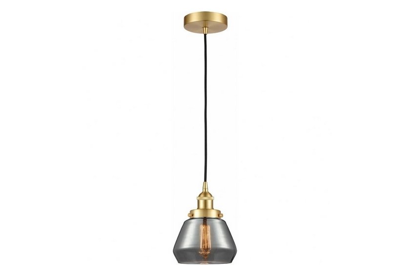 Innovations SG Fulton Pendant Industrial 10 Tall 7 Wide Gold Smoke Black Finish
