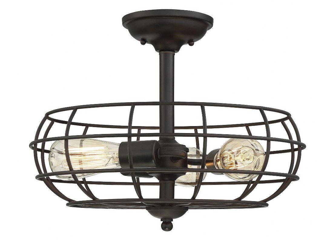 Savoy 8075 13 Light Flush Industrial with Inspirations English Satin Finish