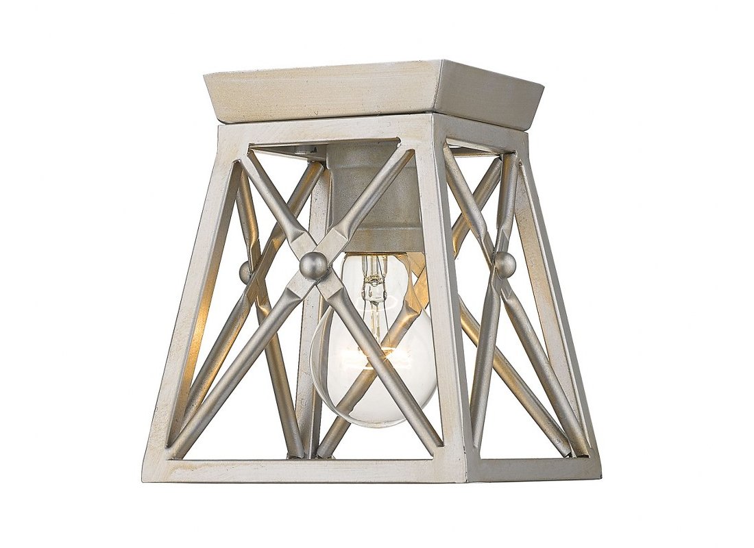 Tailored for home flush mount lamps in Industrial style. Z-Lite AS Flush in Restoration 6 Wide 7 High Silver Finish